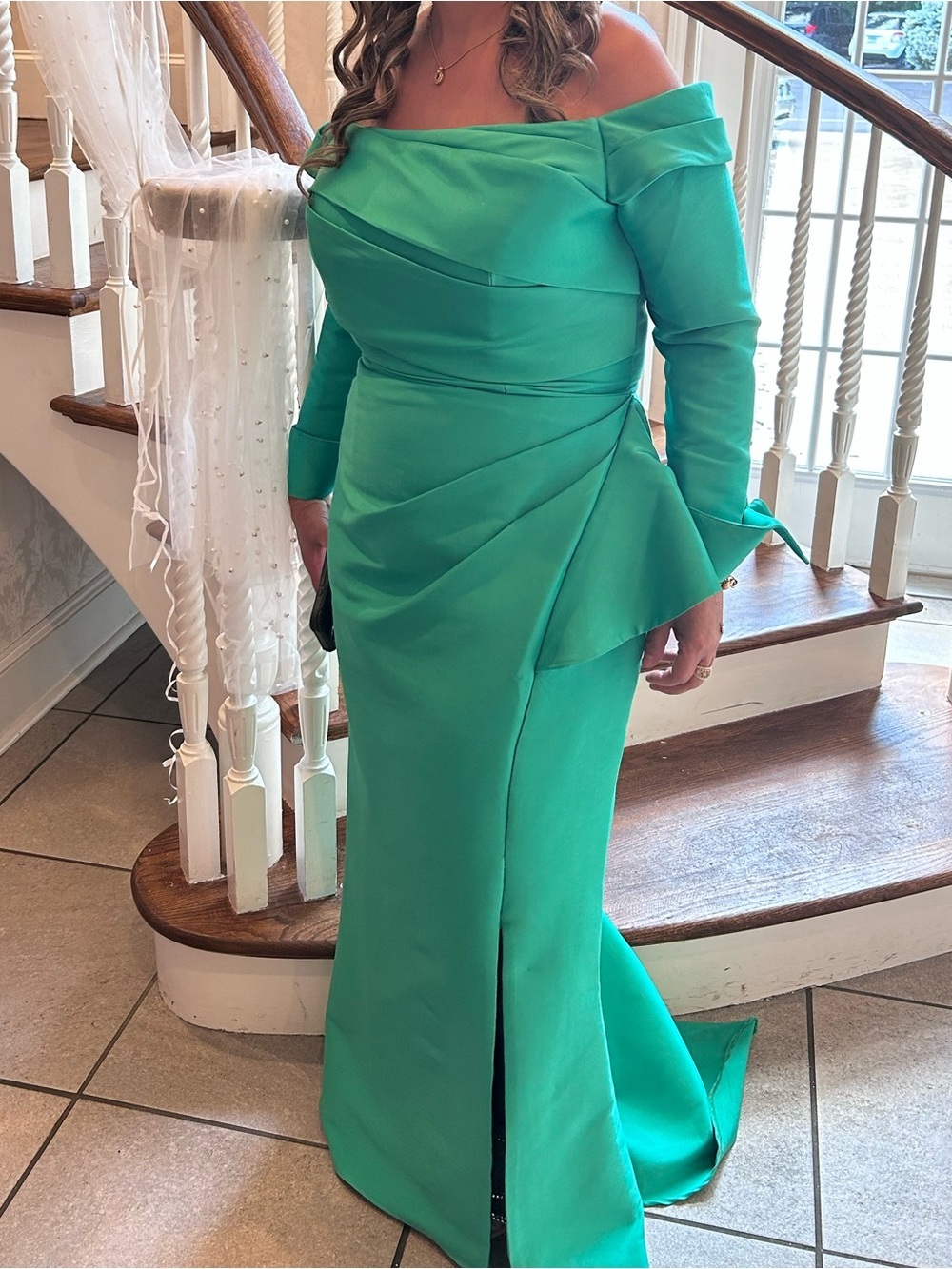 Terani Couture off the shoulder gown